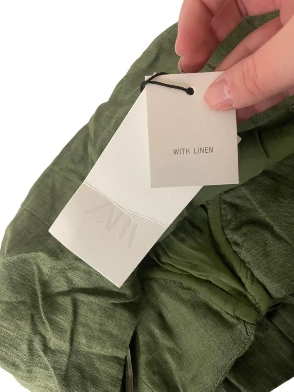 Zara Womens Jumpsuit M Green Linen Blend Wide Leg Sleeveless Bows 8447/734 NWT